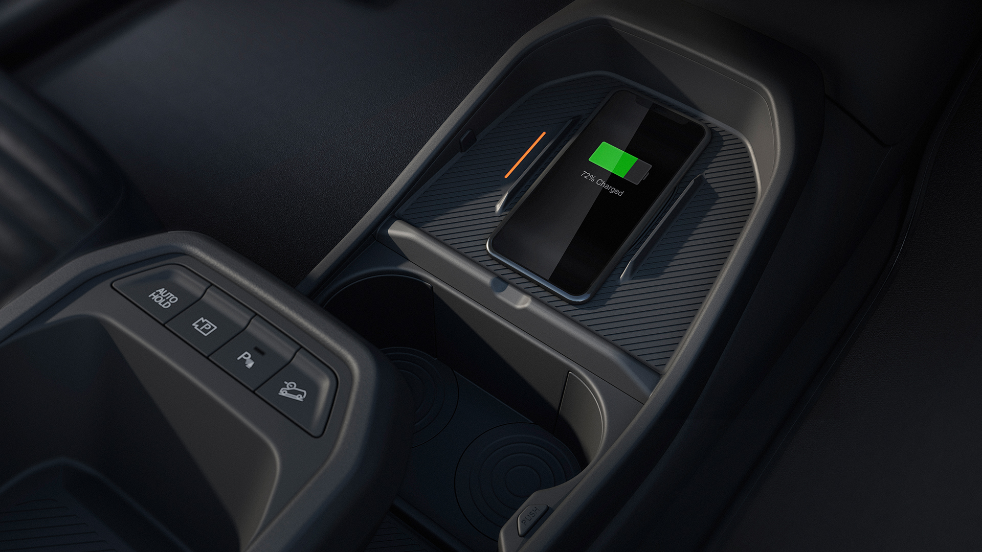 Kabellose Smartphone-Ladestation und USB-C-Schnellladeanschlüsse.⁵